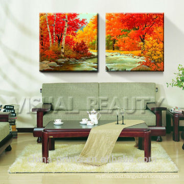 2014 New arrival Maple leaf Forest Romantic Oil Painting on Canvas Decoration